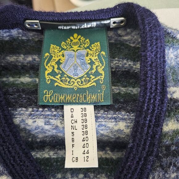 Vintage Hammerschmid 100% Wool Full Zip Women's Cardigan Size S - Picture 5 of 9